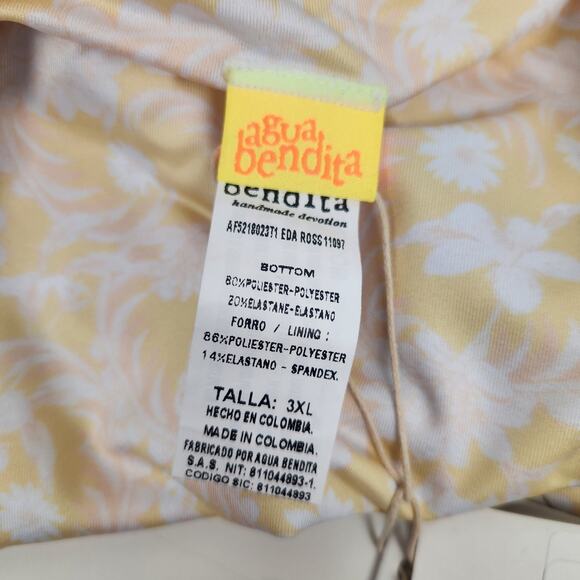 Agua Bendita Ross Eda Bikini Bottom Floral Daisy Blue Size 3XL NWT - Picture 6 of 6